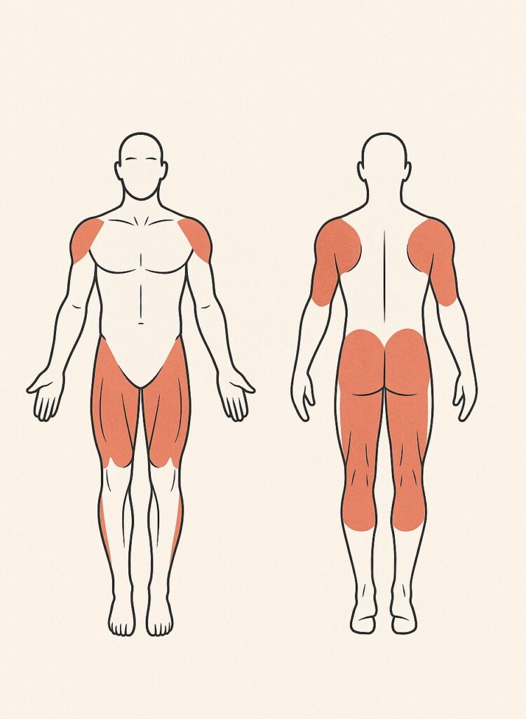 illustration muscles sollicitées corde à sauter